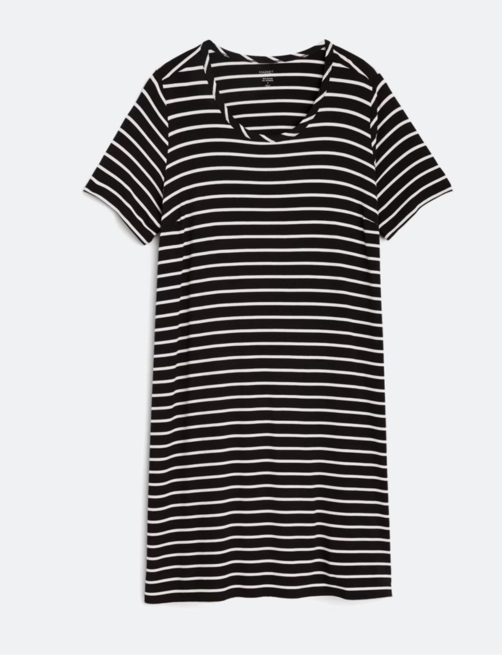 NWOT Black & White Striped Back Cut Out Tee Dress